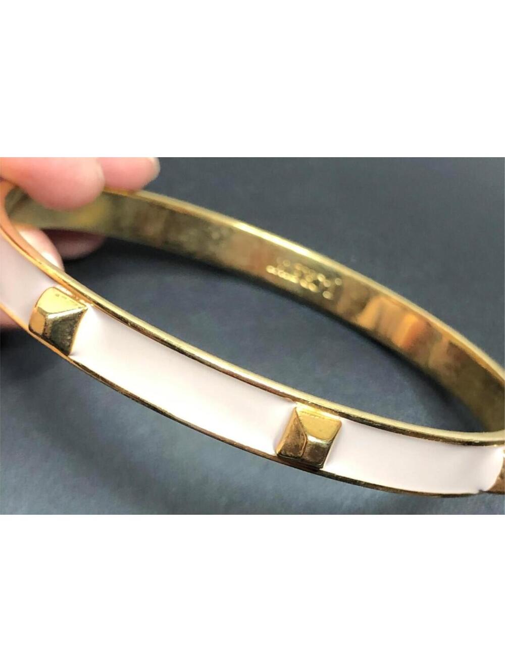 3965 J.Crew Bracelet Preppy Modern lavender Enamel Gold Tone spike Bangle 8"